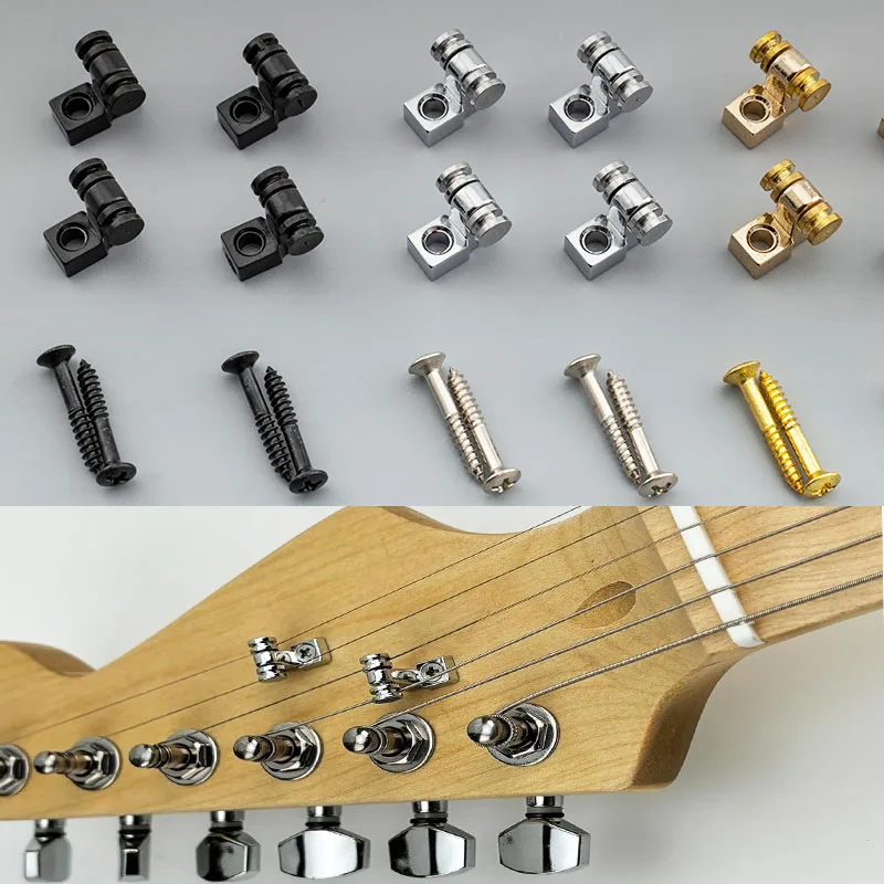 4pcs Electric Guitar Chrome Roller String Trees Retainer Mounting Tree Guides for Fender Strat Stratocaster Tele Telecaster - view 2