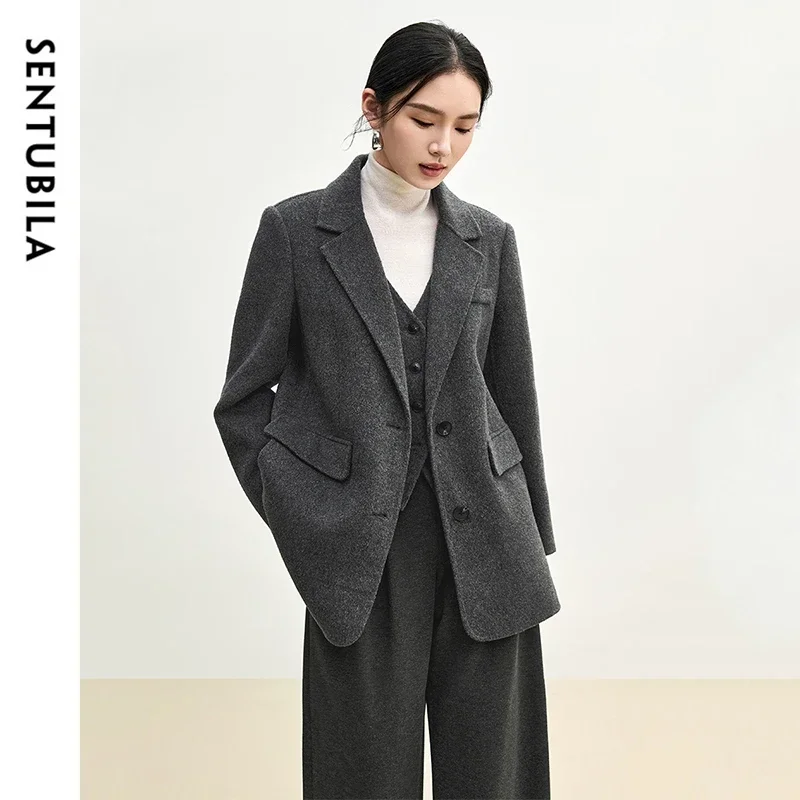 Рисунок 2 - SENTUBILA 100% шерстяное серое пальто для женщин