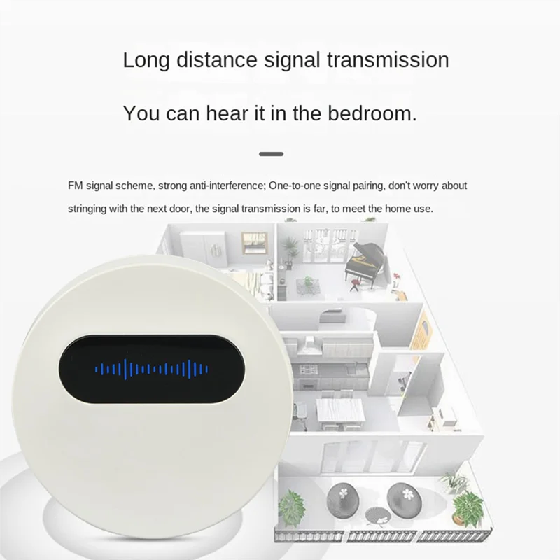 AA87 جرس الباب اللاسلكي مقاوم للماء جرس الباب الذكي IP68 جرس الباب المنزلي الذكي 58 أغنية 4-Level التحكم في مستوى الصوت