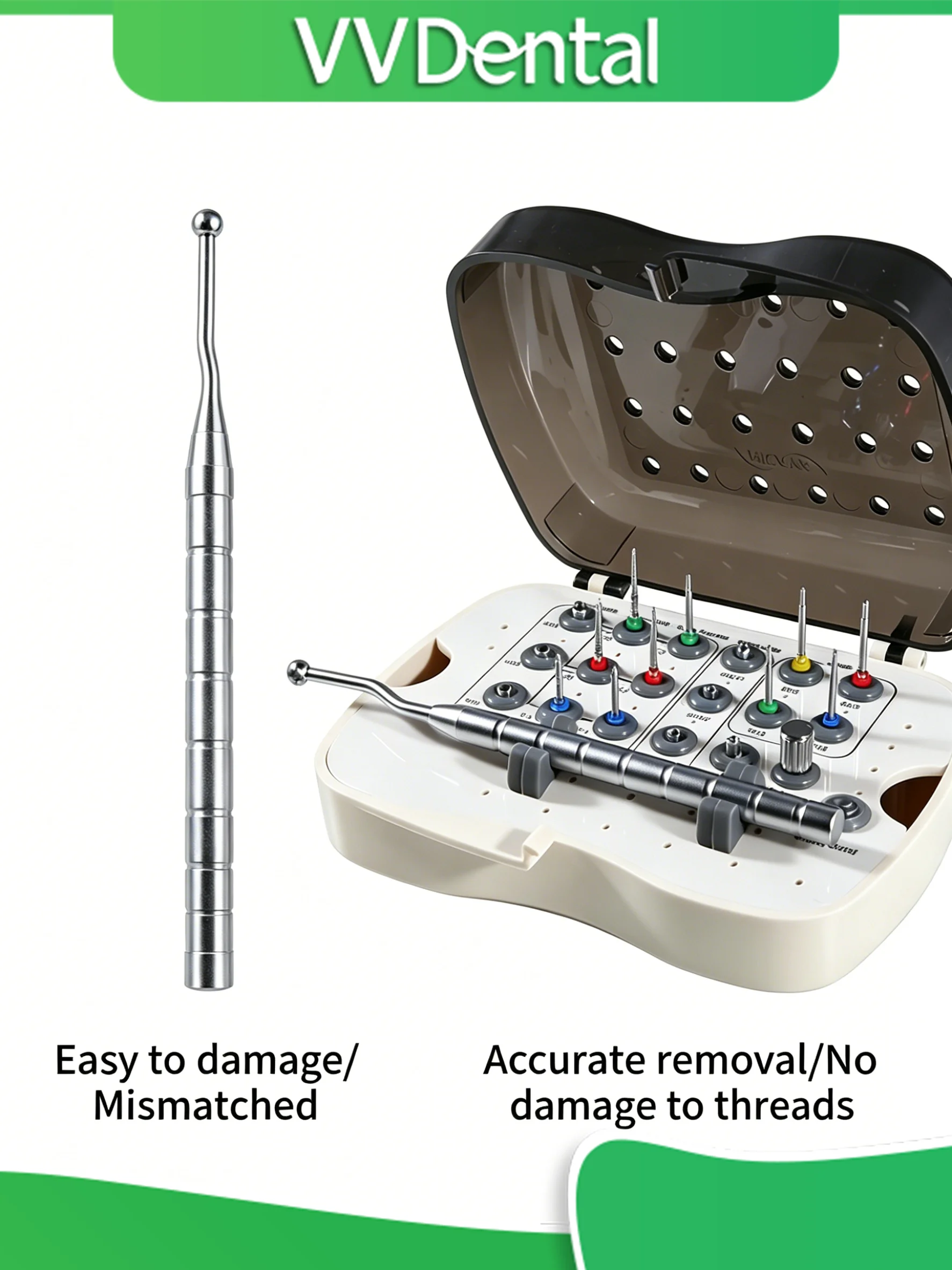 Dental Implant Screw Remover Kit – Broken Abutment Screw Extractor for Implant Restoration Repair