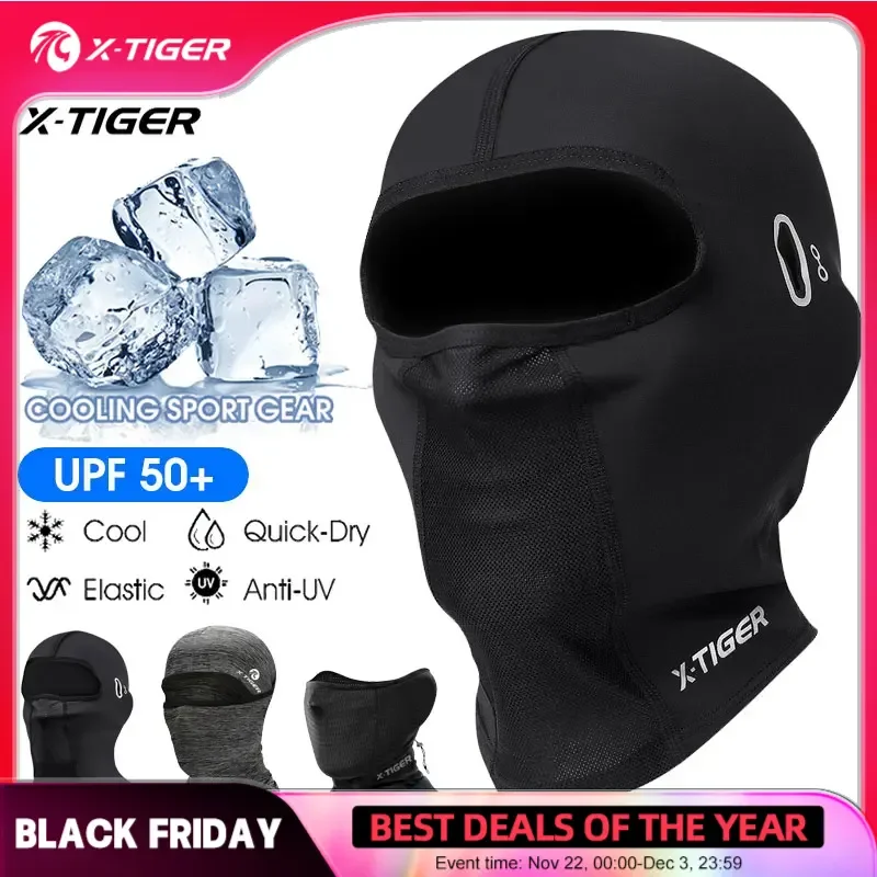 X-TIGER Balaclava Cycling Cap Summer Cool Sports Hats Sun UV Protection Bike Motorcycle Full Face Cover Headwear