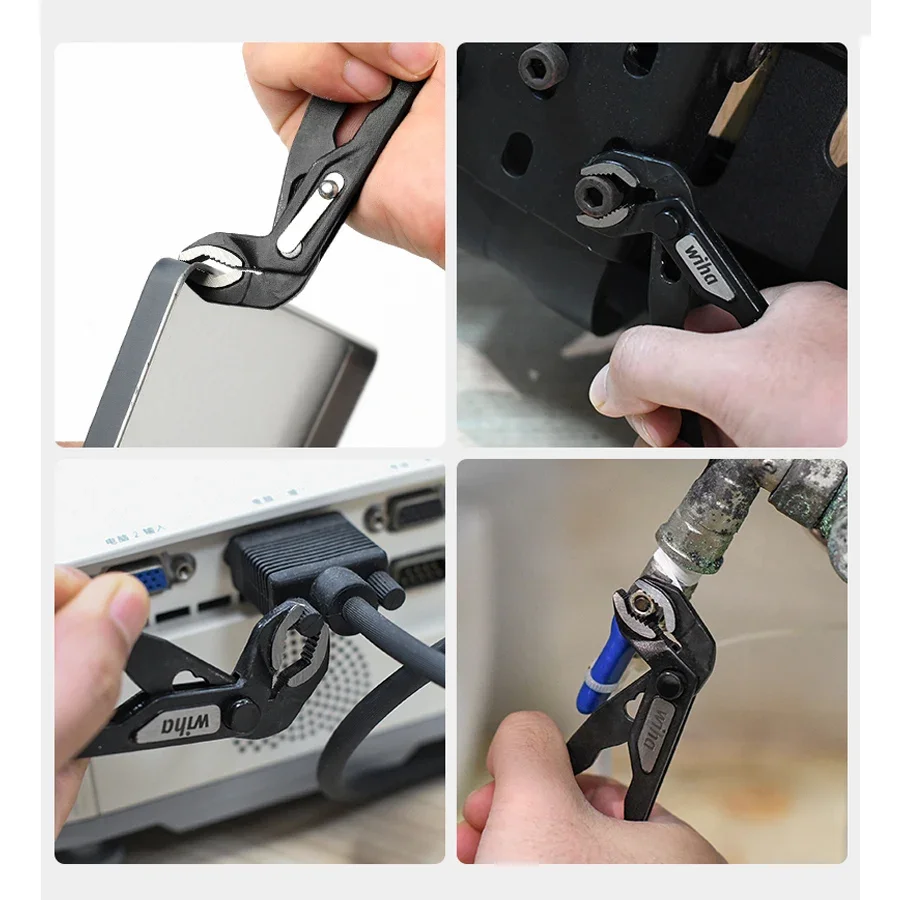 WIHA Multi-purpose 46672 water pump pliers 5 inch mini pliers single-handed precision pipe pliers 5 quick-adjustment positions