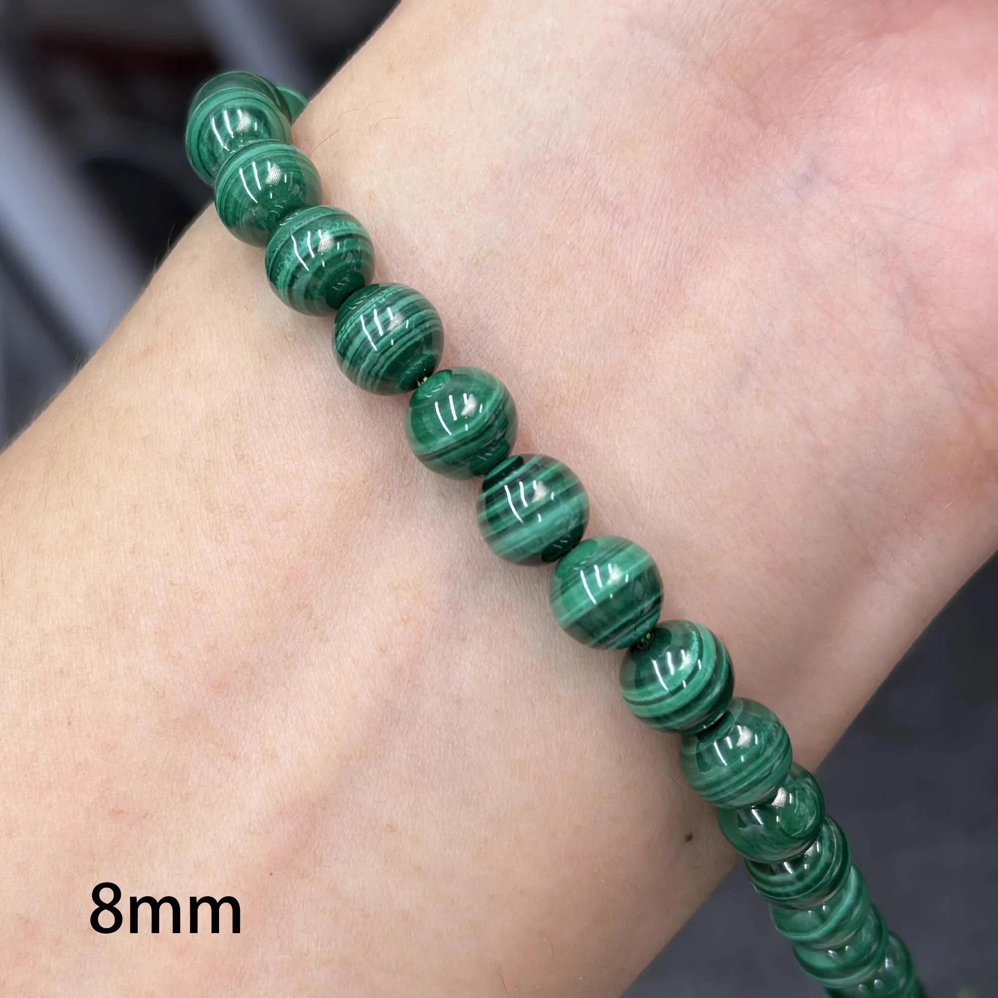 AAAAA الملكيت الأخضر الجولة 2 مللي متر 4 مللي متر 6 مللي متر 8 مللي متر 10 مللي متر الطبيعية 38 متر فضفاض الخرز DIY بها بنفسك مجوهرات #2