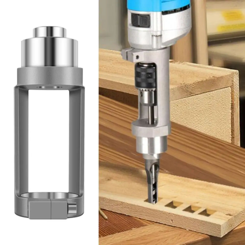 

Cast Aluminum Square Hole Drill Bit Adapter Woodworking Tool Easy To Use Square Hole Drill Bracket High Quality Durable