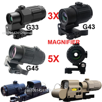 Plnae G33 G43 G45 Sight Fixed 3X 5X Magnifier Scope With Switch to Side Quick Detachable QD Mount For Airsoft Hunting #251031