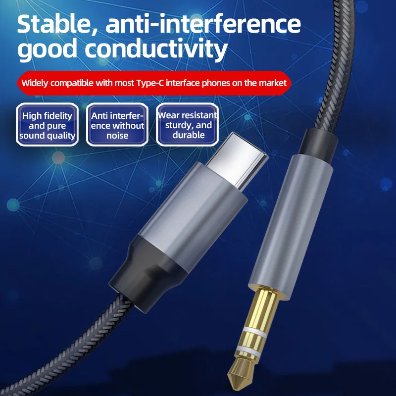 USB Type C to 3.5mm Audio Cable Audio Aux Cable For Samsung S20 S10 Car Headphone Speaker Wire Line 3.5 Jack Aux USBC Audio Cord image 3