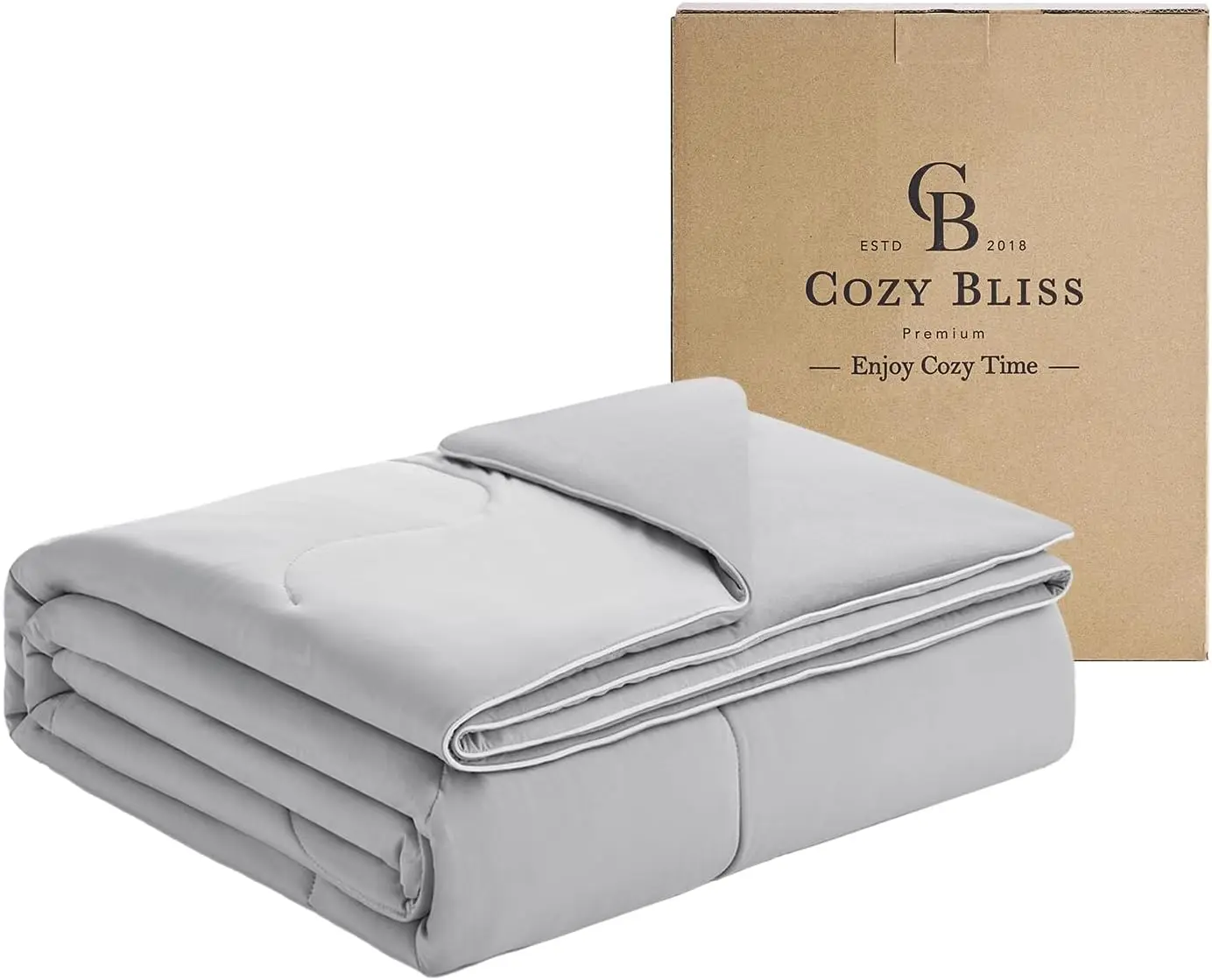 

Queen Size Cooling Comforter for Hot Sleepers, Reversible Blanket with Q-Max 0.46, Grey, 90x90 Inches