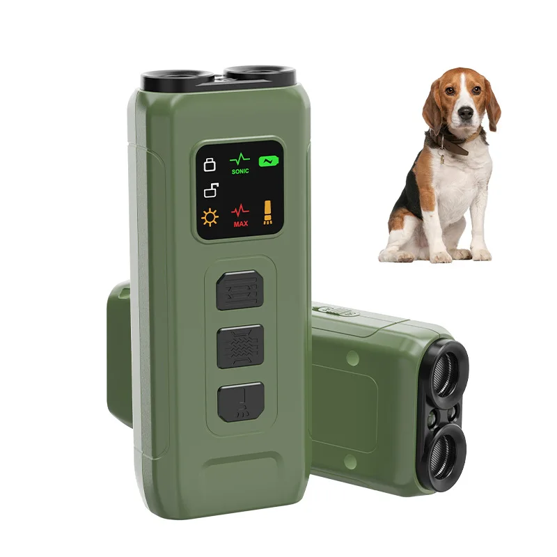 2 Ultrasonic Barking Devices, Anti Dog Barking Artifact, Rechargeable Variable Frequency LED Flash, Portable