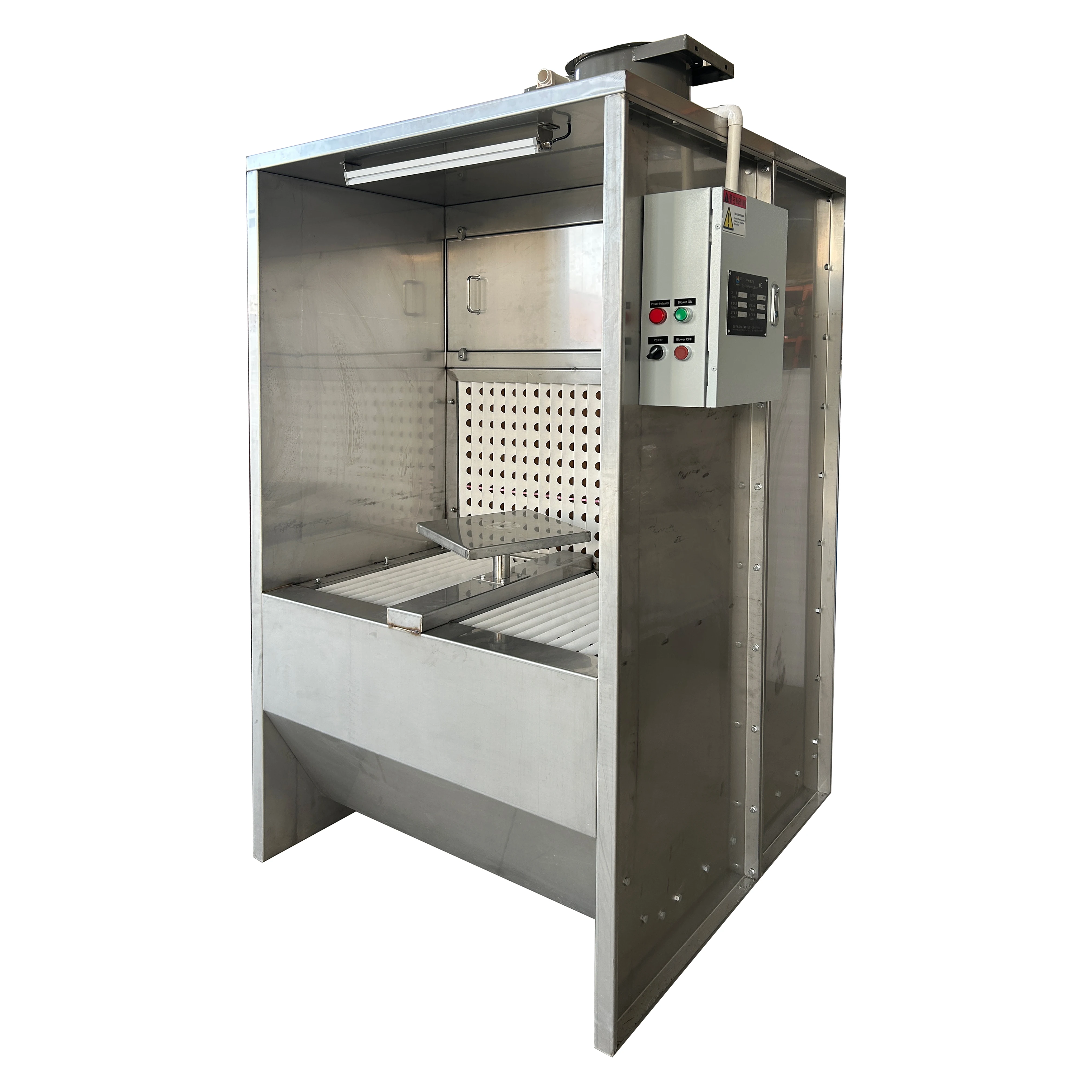 Eco-friendly Liquid Paint Spray Booth SUS304 Stainless Steel Open Face Cabinet Dry Filter Painting Booth