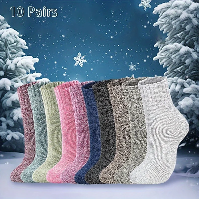 

10 пар женских зимних модных теплых, толстых, удобных, повседневных, не полифокационных, подходят для мужчин и женщин, занятий спортом на открытом воздухе, фитнесом