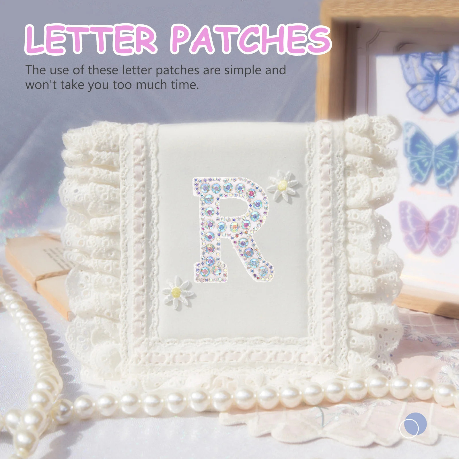 

26Pcs Rhinestone Letter Patches Iron on Decorative Alphabet Stickers for Clothes Bags Hats DIY Sewing Rhinestone Iron on Letters
