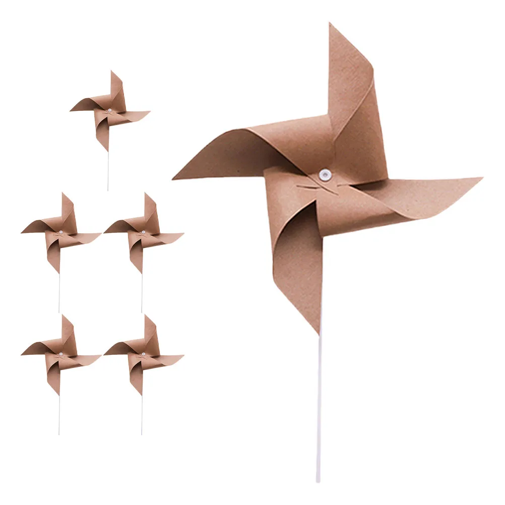 

6Pcs Vintage Paper Windmill Forest Style Birthday Party Decor Handheld Photo Props Outdoor Activities Various Occasions