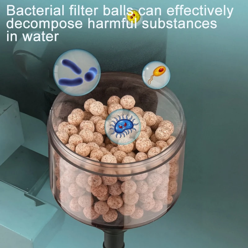 Aquarium-Doppelkopffilter, Sauerstoffzufuhr für Fischbecken, Zirkulation, leiser Filter, Wasserreinigung, Schwammfilter, Toilette – Detail 4
