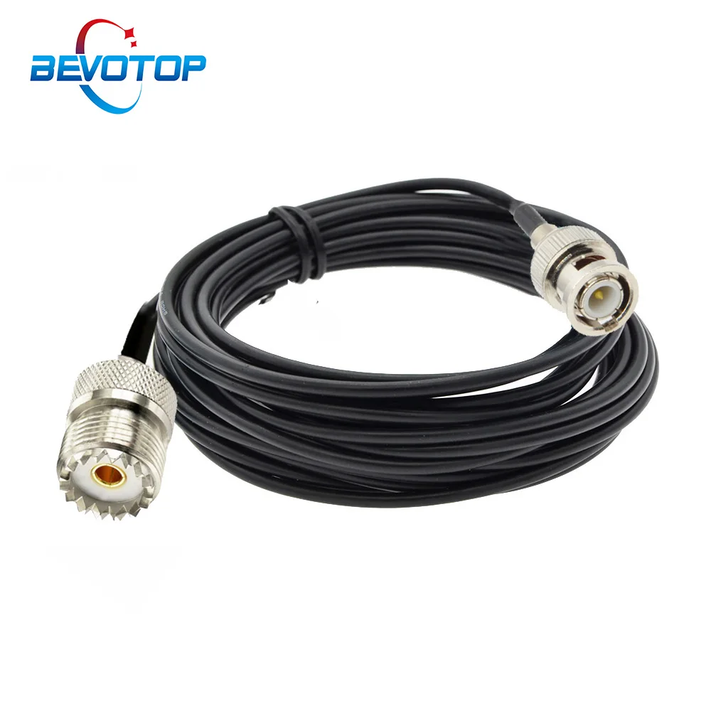 RG174 Cable BNC Male to UHF Female Jack SO-239 SO239 Connector RF Coaxial Pigtail Extension Jumper Cable Wire Cord 1M 2M 5M 10M