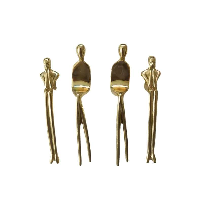 Brass Ballet Dancer Handle Decoration Cabinet Door Wardrobe Gold Light Luxury French Nordic Abstract Door Knob