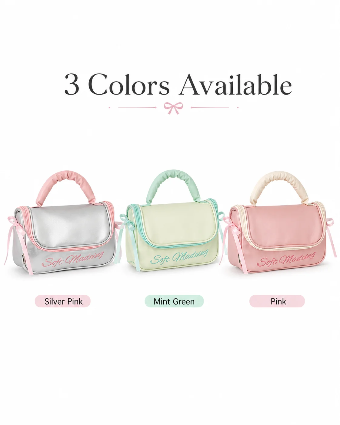High Beauty Cute Ballet Makeup Bag, Large Capacity Handheld Cosmetic Pouch, Travel Toiletry Bag for Women Girls