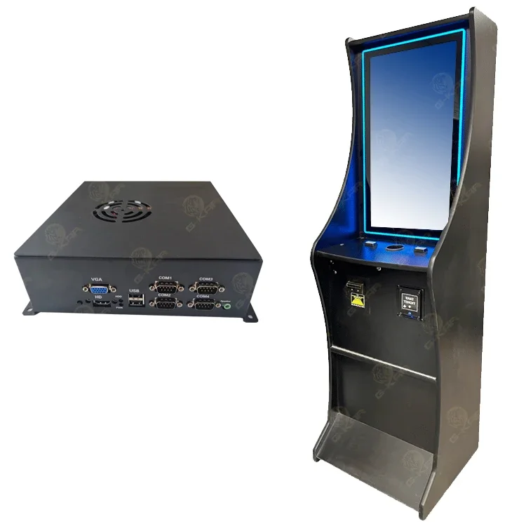 Coin Operated 43 Inch Curved Metal Skill Game Machine Multi PC Game Software
