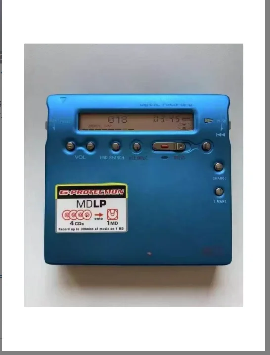 FOR Sony Second-hand MZ-R900 Portable Minidisc MD Walkman Player Recorder tested working Blue