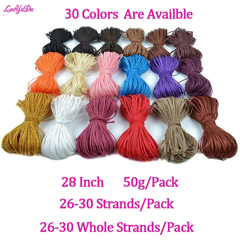 28 Inch Crochet Box Braids Colored Synthetic Braid Synthetic Zizi Braiding Brown Blue Red Crochet Hair For Women Hair Extensions