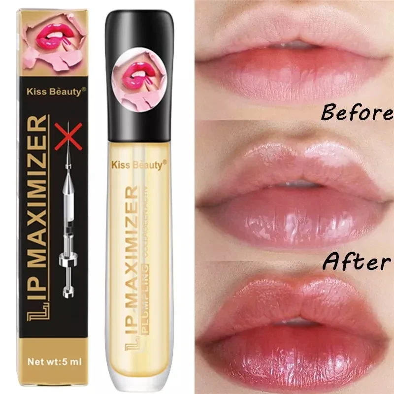 5ml Sexy Plump Lip Oil Instant Collagen Volumising Lips Repairing Reduce Lip Fine Long Lasting Moisturizer Care Serum Brighten