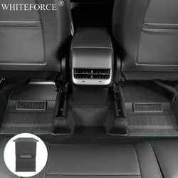For Tesla Model Y 2021-2024 Seat Bottom Carpet Protector Dirty Proof TPE Under Seat Rear Air Vent Protect Cover Storage Box Set
