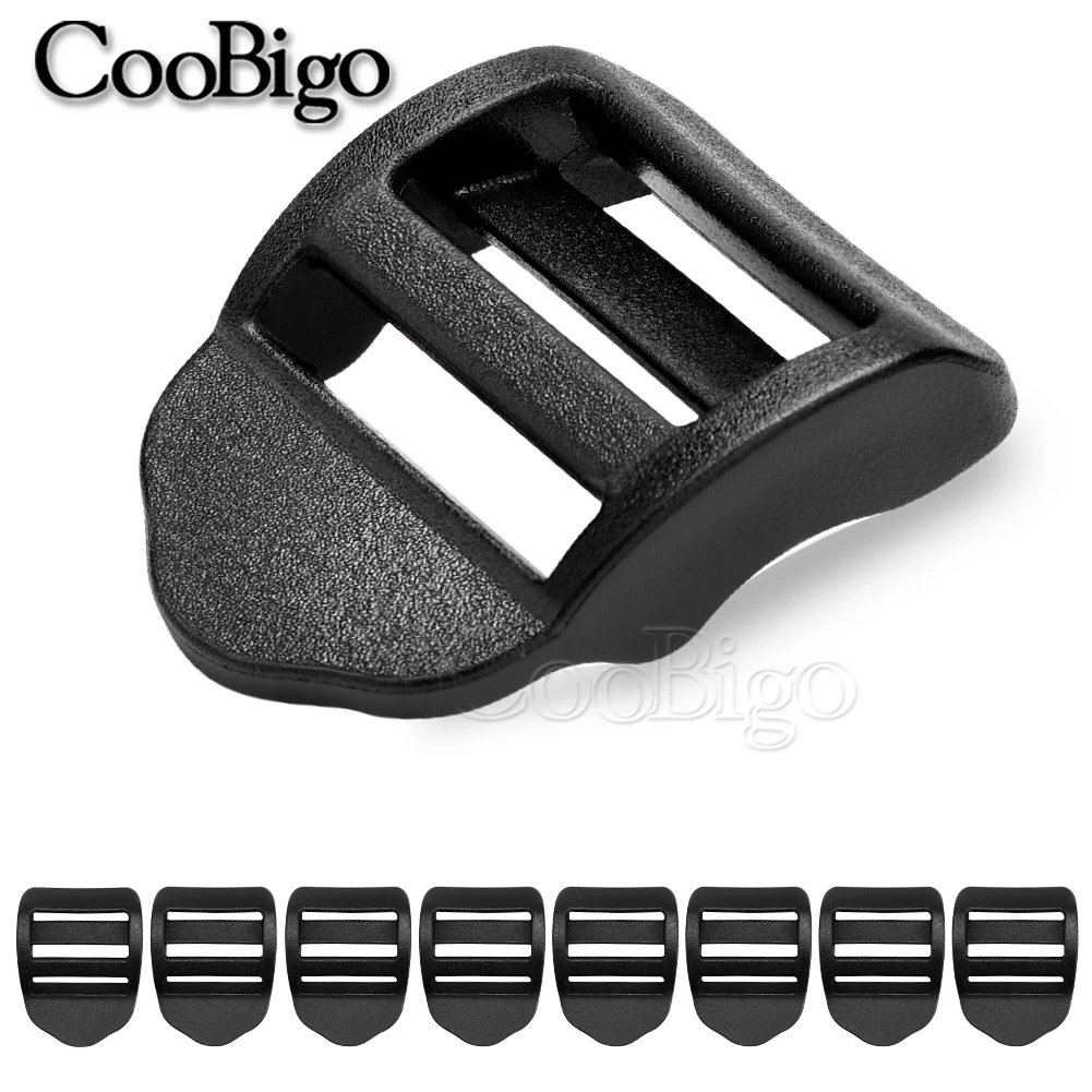 20mm 25mm 32mm 38mm Plastic Tri-Glider Ladder Lock Slider Buckles Webbing Adjuster Belt Fasteners for Backpack Strap Black