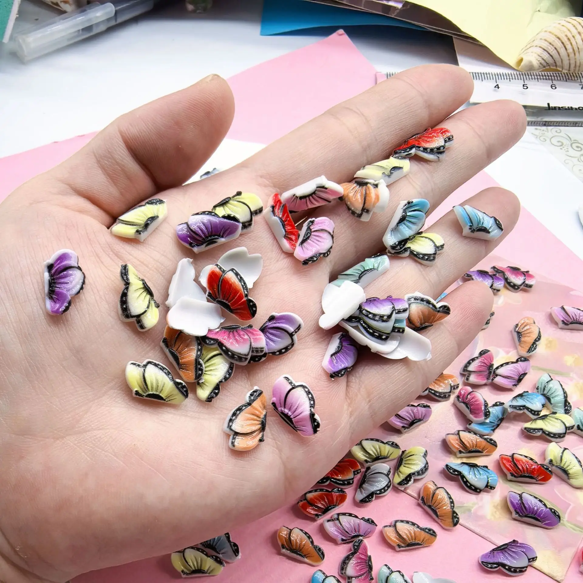 

30pcs Mini Butterfly Fashion Colorful Butterfly Model Resin DIY Kit Doll Accessories Miniatures Dollhouse Decoration Home Decor