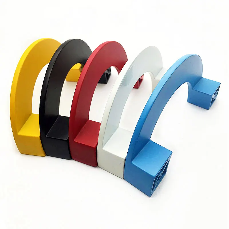 Semi-circle Cabinet Handles Bedroom Wardrobe Pulls Colorful Furniture Handle for Children\'s Room Modern Kitchen Accessories