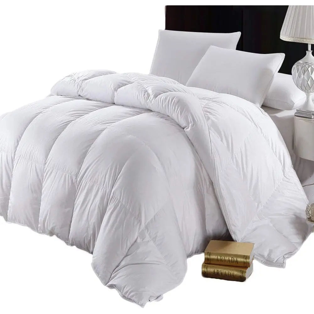 Royal Hotel Luxury Goose Down Comorter Cal-King 106x90 – 750+ ill Power White Down, 500 Thread Count Cotton Cover, All Season Me