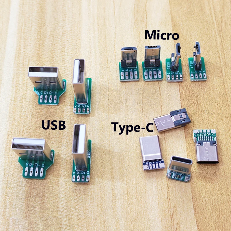 Immagine 7: Kit Adattatore PCB USB 2.0 Type-C Micro con Connettori Maschio/Femmina e Scheda Breakout per Progetti Fai-da-te e Dati