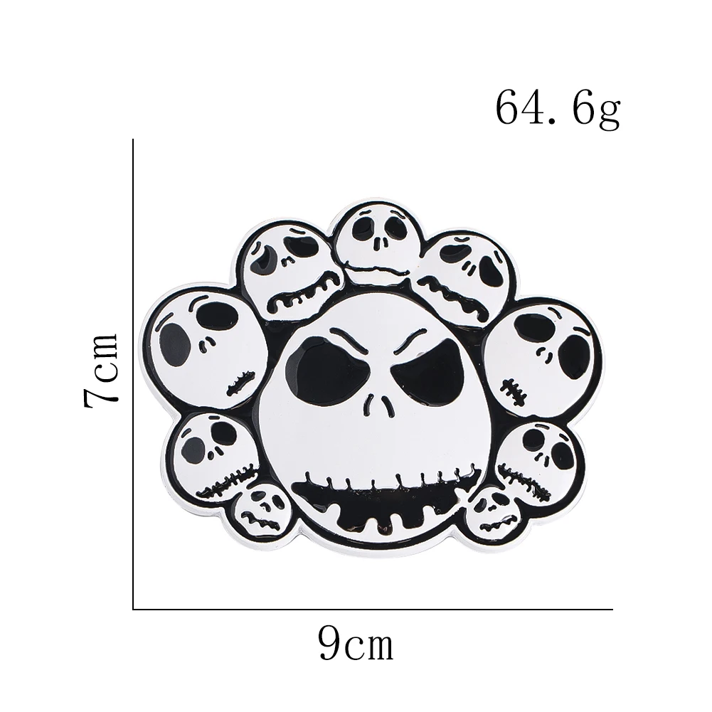 القوطية نمط الجمجمة تصميم حزام مشبك للنساء DIY حزام الملحقات فاسق الشارع الرجال الجينز مكونات المشبك