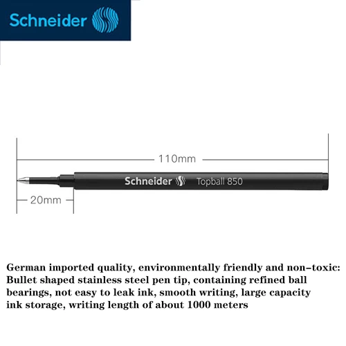 Imagen 2 del producto Recambio de bolígrafo de Gel Schneider 850, 5/10 Uds., 0,5mm, bolígrafo de lujo, recambio para volver a la escuela, papelería útil, escritura suave