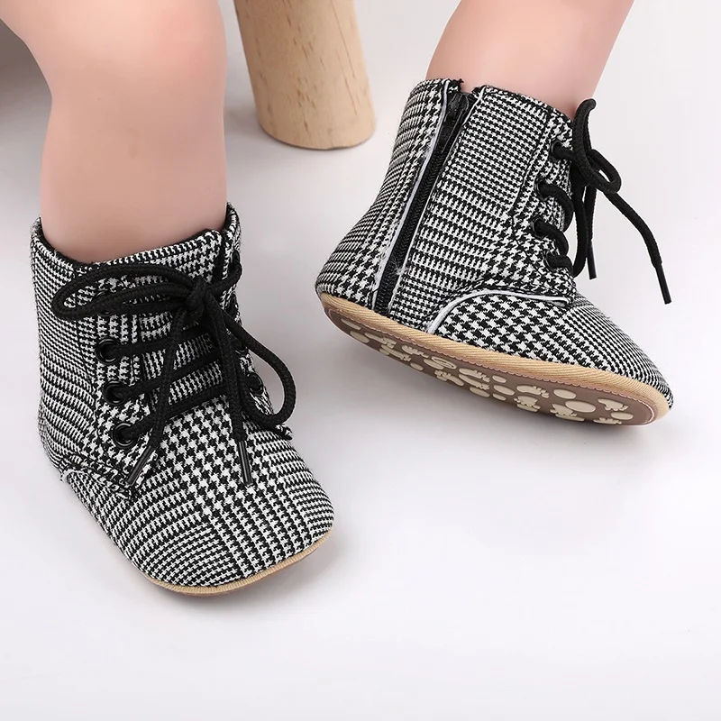 Style Meets Comfort Trendy Baby Walking Shoes with Secure Zipper Infant Anti Slip First Walker 0-15 Months