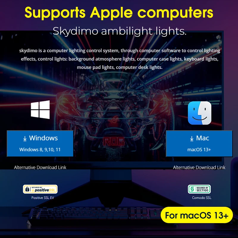 27-34-calowy monitor komputera PC Podświetlenie ekranu Synchronizacja kolorów Inteligentne sterowanie Pasek świetlny LED Nadaje się do Macos13+