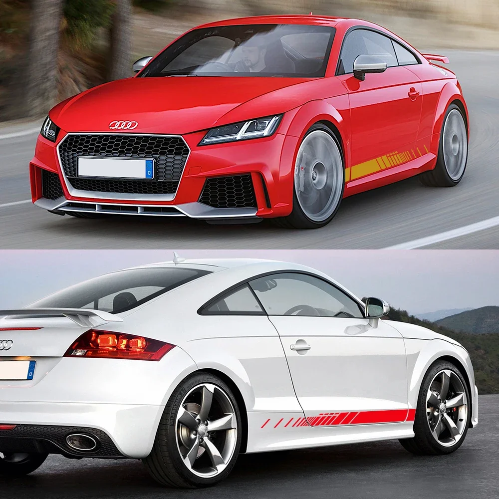 Car Vinyl Decals Side Door Sticker Stripes Exterior Decor Auto Accessories For Audi TT 8N MK1 MK2 8J Coupe MK3 8S Roadster TFSI