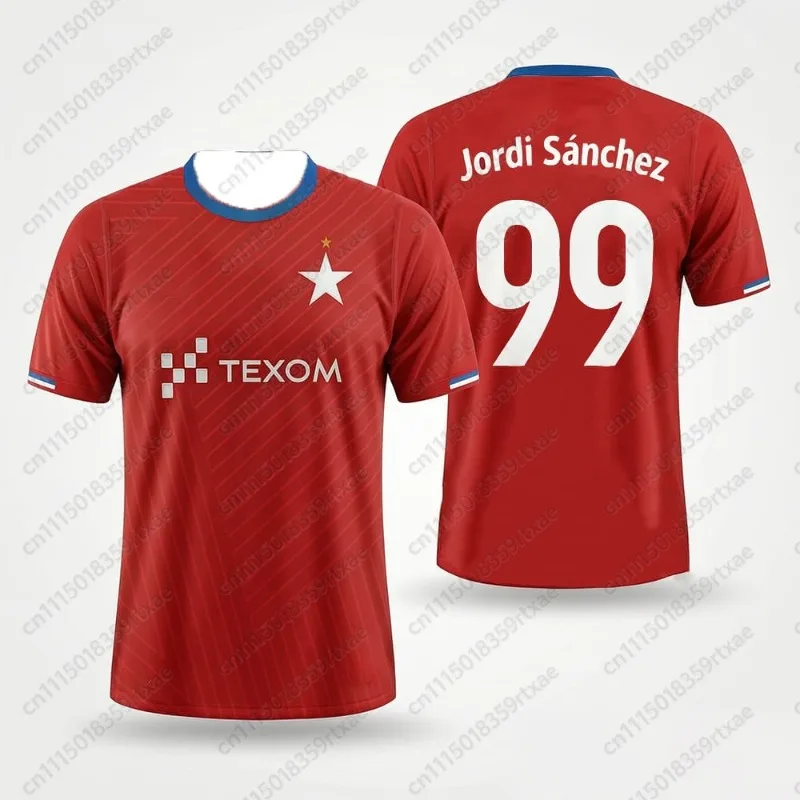 Unisex Wisła Kraków Team Short Sleeved Sport T-Shirt Breathable Quick Drying New Model for Polish League Fans FamilyMatching