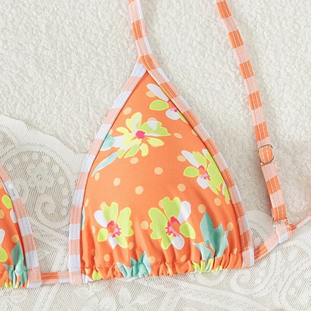 

Women's Printed Lace Up Bikini Swimsuit for Swimming and Beach Comfortable Polyester and Spandex Material Suitable for Summer