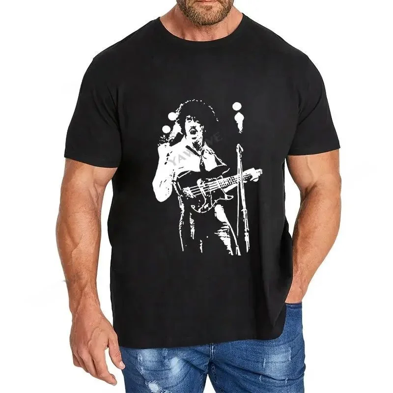 

Летние винтажные мужские хлопковые футболки Phil Lynott Design Cus, одежда с ручной росписью Faion, персонализированные топы «сделай сам»