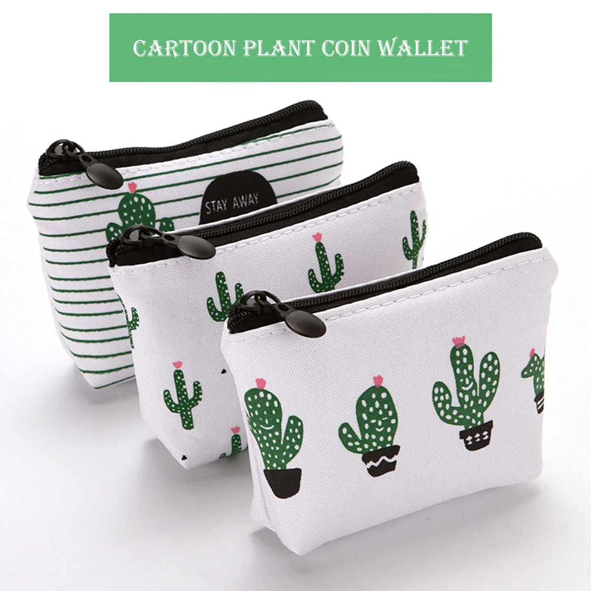1pcs Adorable cactus Creative Canvas Triangular Cactus Money Bag For Small And Fresh Plants Coin Purse Handbag Clutch Bag