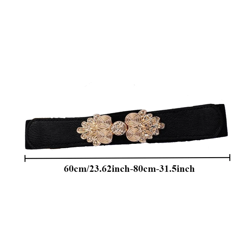Fashionable Minimalist Ethnic-Style  Trendy Versatile Women’s Belt Rhinestone-Encrusted Metal Disc Buckle Slim Belts