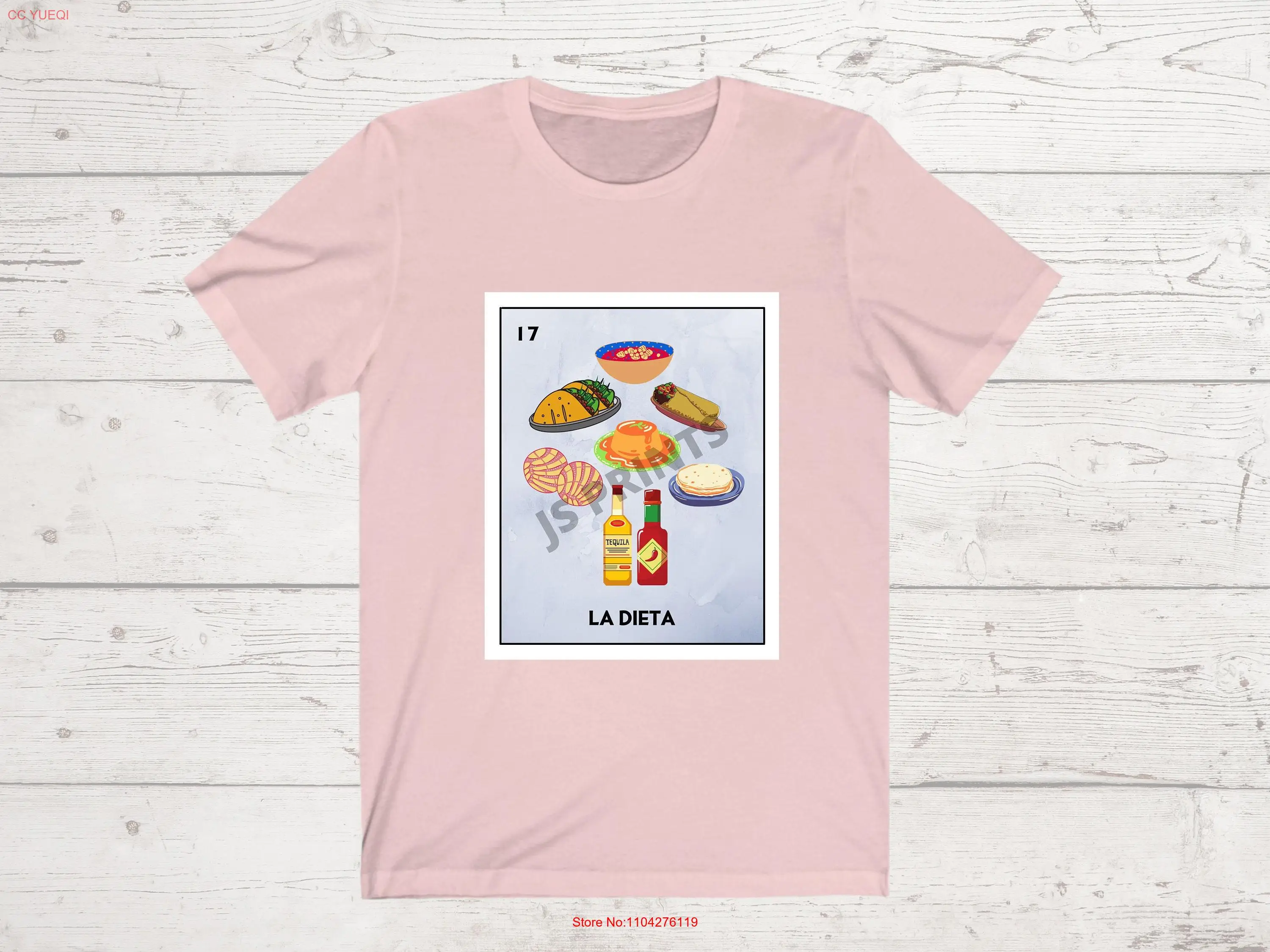 Camiseta La Dieta Mexican Loteria divertida espagnola Tacos para adultos Concha Burrito Salsa Menudo Tequila mangas largas o cortas
