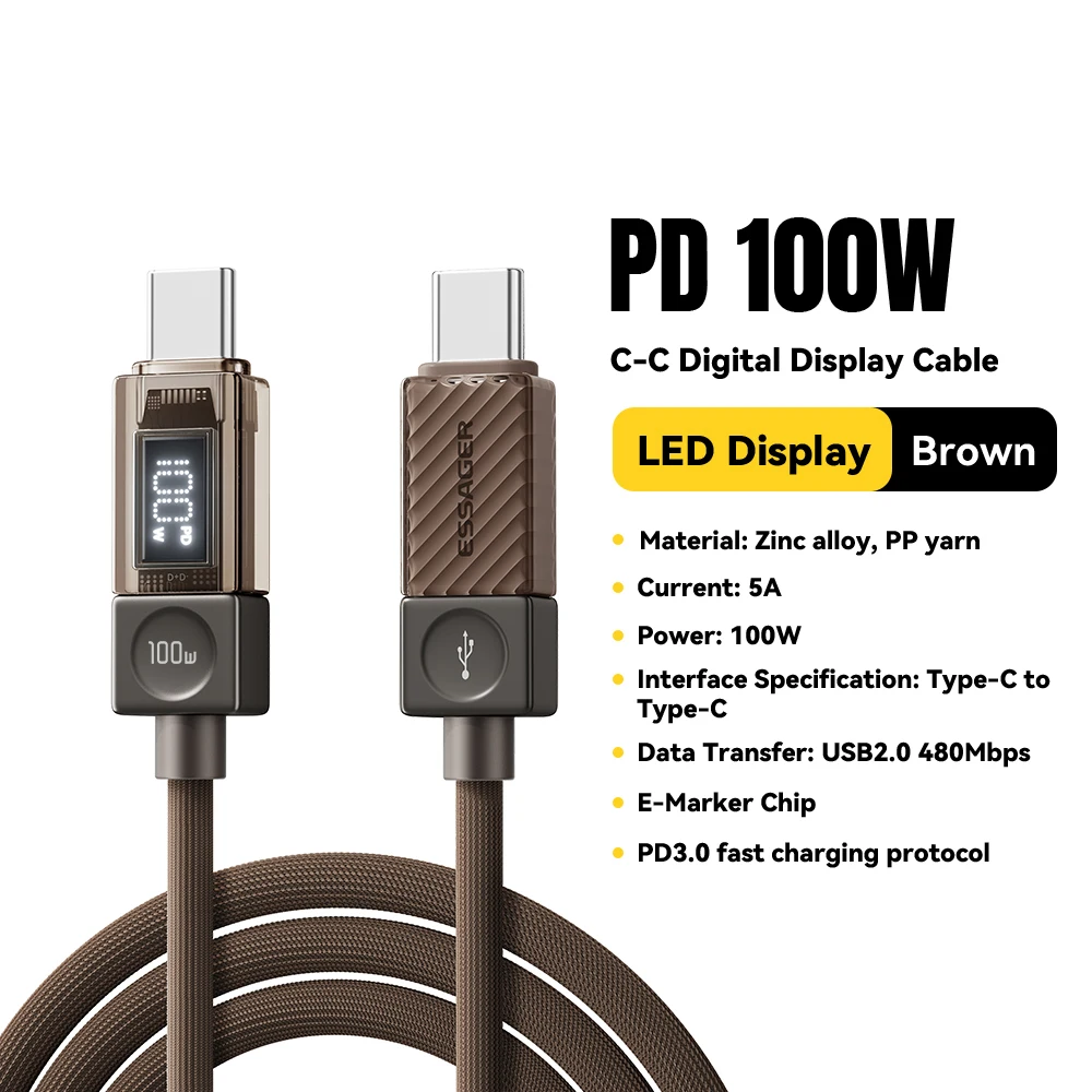 Essager 240 W USB-C-Kabel für iPhone 17 16 15 Plus Pro Max MacBook iPad Supercharge Schnellladegerät Typ C-Kabel für Xiaomi Samsung