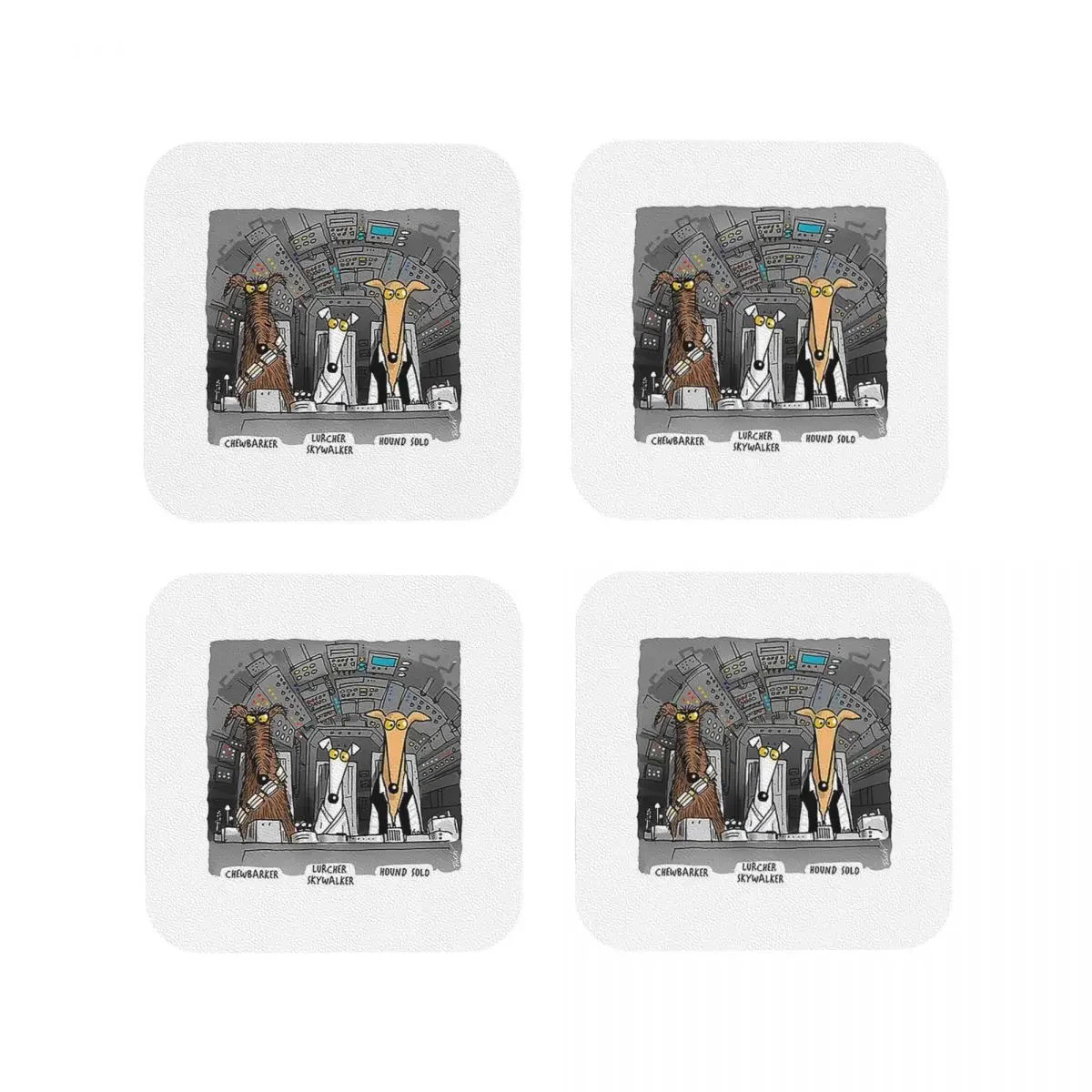 Hound Solo Assorted Coasters Kitchen Placemats Waterproof Insulation Cup Coffee Mats For Decor Home Tableware Pads Set of 4