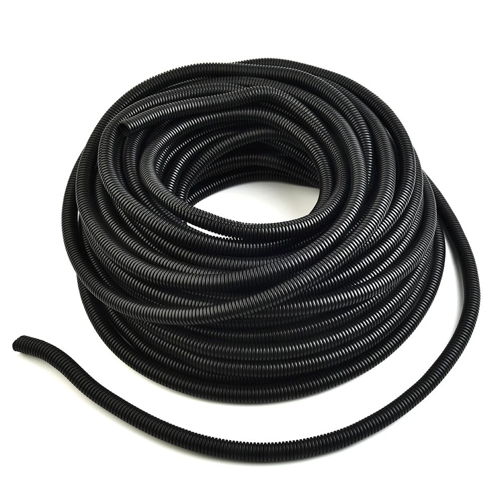 12 Inch Split Wire Conduit 98ft Black Protective Sleeve for Automotive and Industrial Wiring Solutions with Enhanced Flexibility
