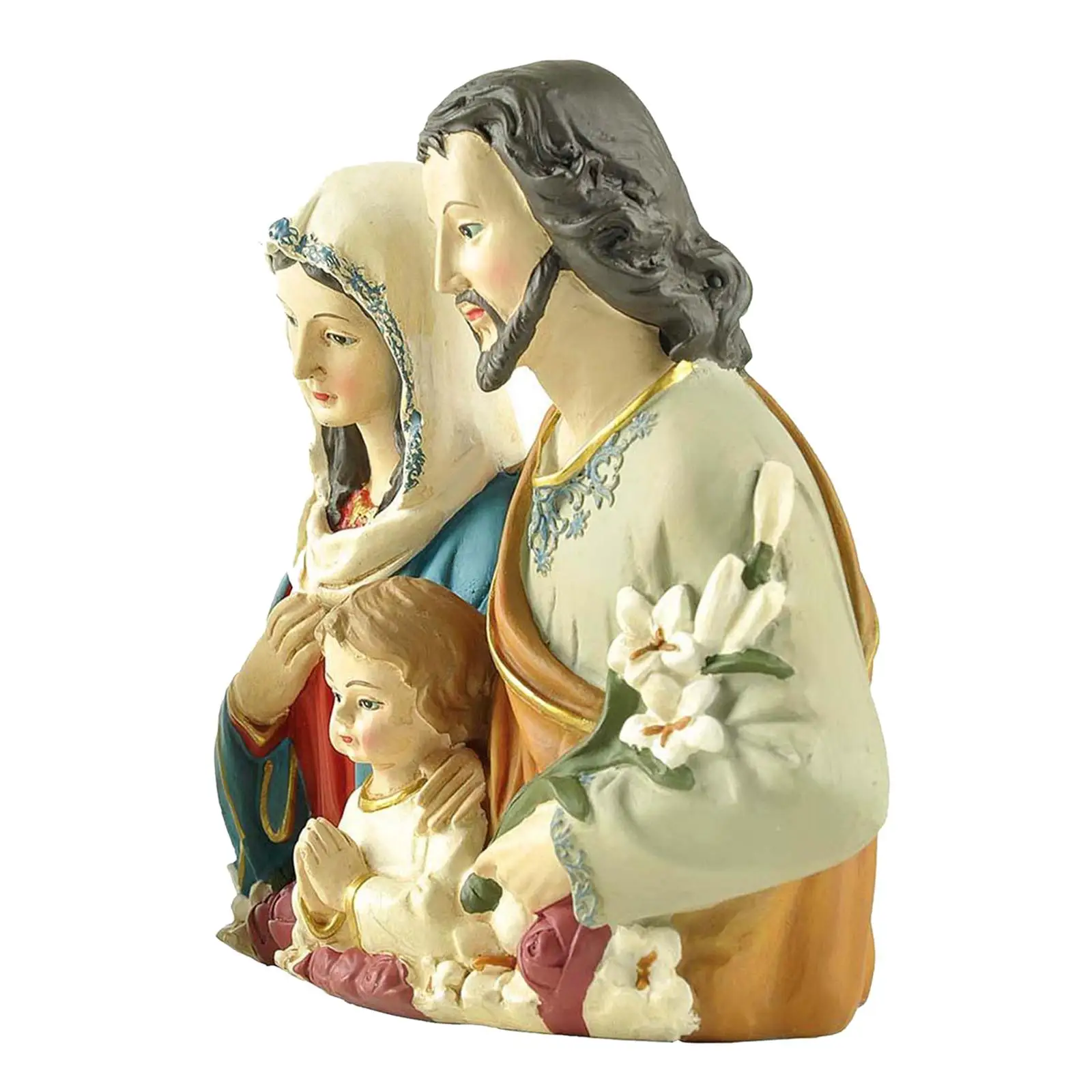 تمثال عائلي ديني مقدس ، منحوتات مرسومة يدويًا ، مجموعة ديكورية ، 1 *