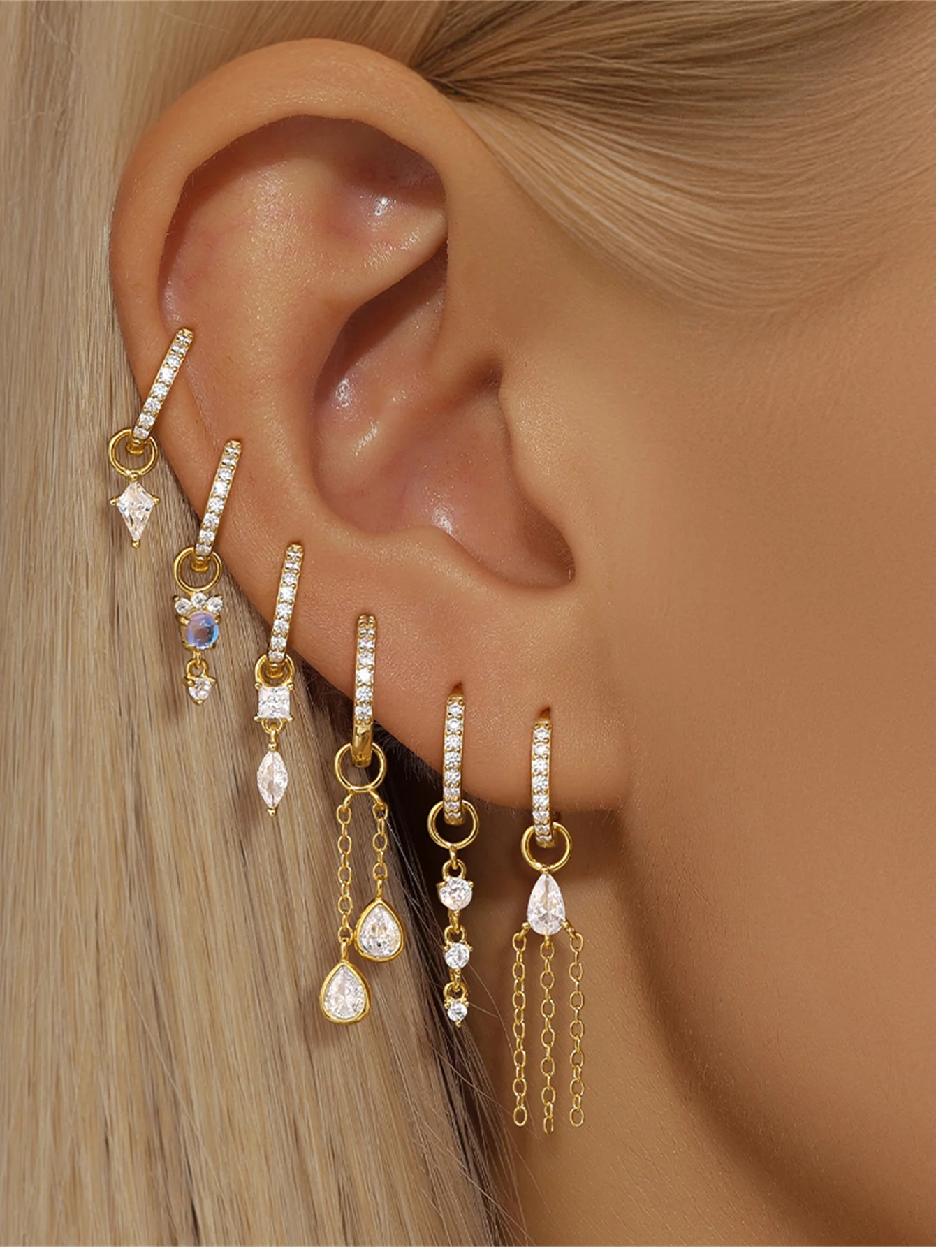 AIDE 1 Stück 925 Sterling Silber Ersatzteile Ketten Teil für Ohrstecker Piercing Creolen Tropfenohrring Damen Edlen Schmuck Geschenk – Detail 24