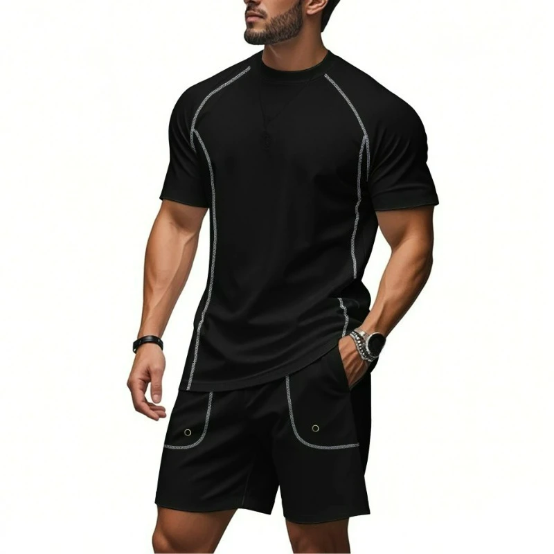 

Men's Casual Sports Set Loose Elastic Quick Drying Hiking Camping Beach Vacation Fishing Athletics Marathon Men's Cycling Set