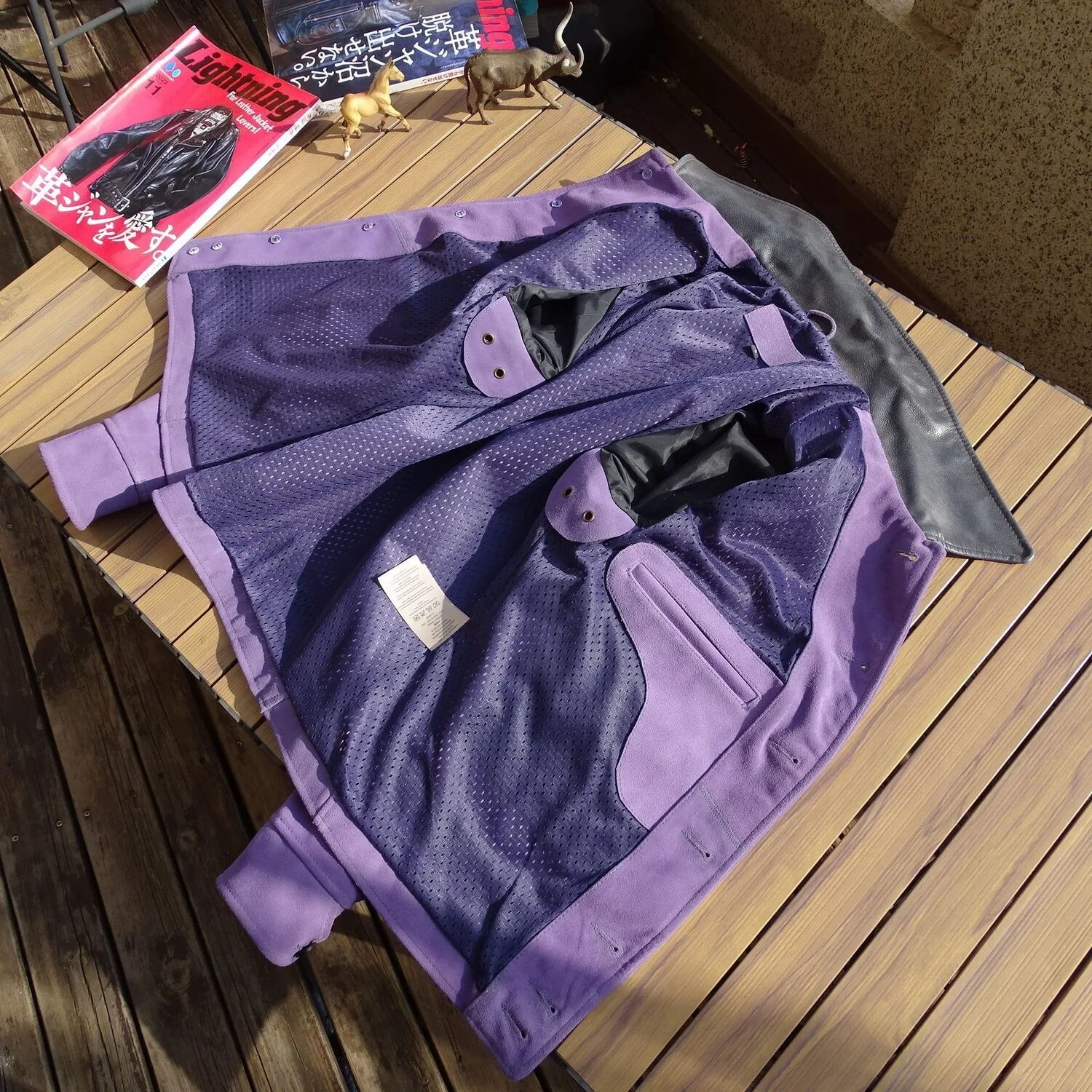 Retro Farm Ranch Cafe Racer Casual Purple  Motorcycle Coat Vintage 1920s Suede Leather Jacket Men Wild West Cowboy Outwear