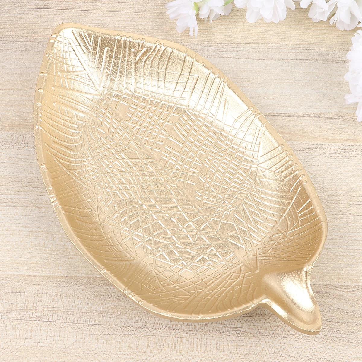 

Golden Fruit Tray Leaf Shaped Wooden Snack Plate Dried Fruit Dish Tea Serving Tableware Home Restaurant Decor Smooth Easy Wash