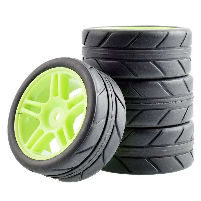 4Pcs RC Car Rubber Tires & Wheels 12mm Hex Hub for WLtoys 144001 1/18 1/10 Tyres – Off-Road Upgrade Parts for Better Performanc
